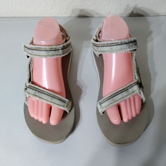 Teva Original Universal Sandals Women's 8 Gray White Striped 1106329 - Picture 3 of 9